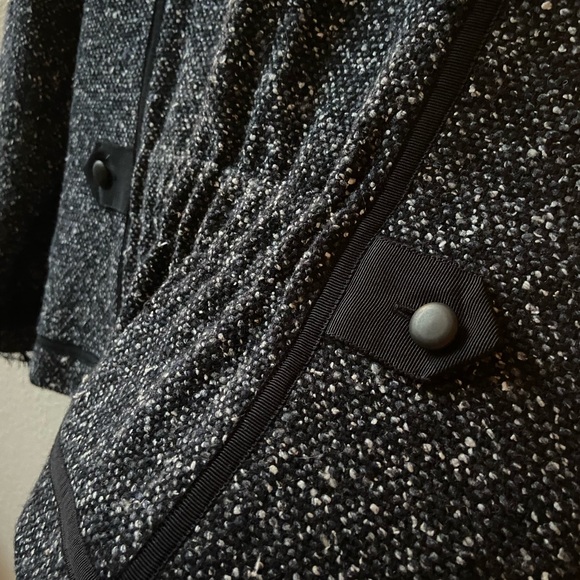 Rebecca Taylor Tweed Blazer with Lace and Detailed Piping, Rouched back - Picture 9 of 10